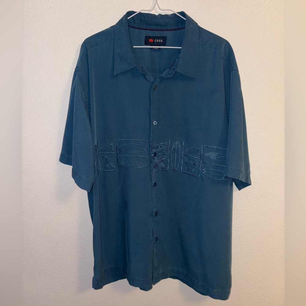 Cova Men's Blue Button Down Shirt Size XXL